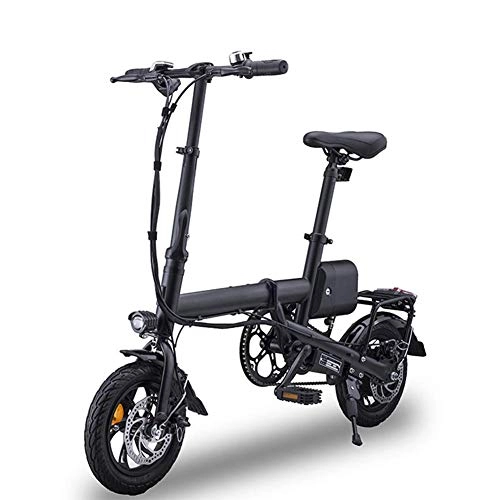 Electric Bike : JIEER Folding Electric Bike Lightweight Foldable Compact Ebike for Commuting & Leisure, 350W 12 Inch 36V Lightweight with LED Headlights, Maximum Load 100Kg