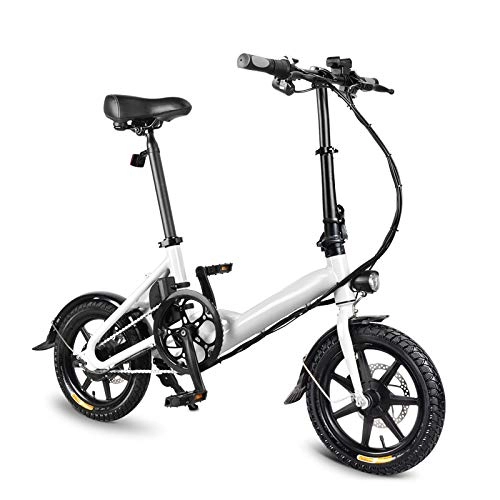 Electric Bike : JIEHED Foldable Bicycle, 1 Pcs Electric Folding Bike Foldable Bicycle, Front and Rear Double Disc Brake, Power Assist, Ebike with 14 inch Wheels and 250W Motor