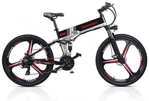 Electric Bike : JINHH Adults 21 Speed Folding Bicycle 48V*350W 26 inch Electric Mountain Bike Dual Suspension With LCD Display 5 Pedal Assist