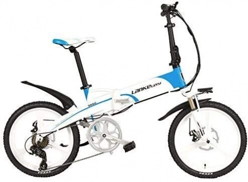 Electric Bike : JINHH Elite 20 Inch Folding Electric Bicycle, 48V 240W Motor, Oil Spring Suspension Fork, 5-level Pedal Assist