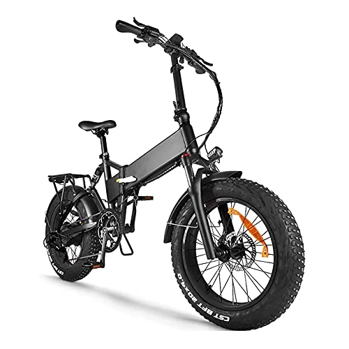 Electric Bike : JMCVILOF 20-Inch Electric Bike, 4.0 Fat Tire Mountain Bike, Snow Bike, Power-Assisted Bike, Lcd Screen Display, With Lights, Foldable Storage