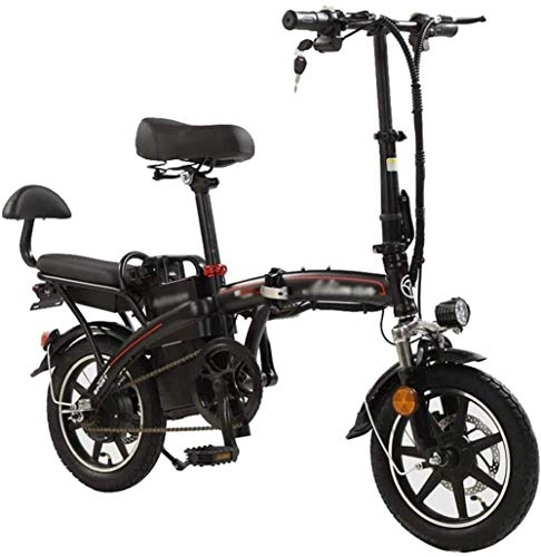 Electric Bike : JNWEIYU Electric Bicycle Adult Waterproof 48v Electric Folding Bike for Men And Women, with 350W Motor, 14-inch Electric Bike for Adults, Three Riding Modes