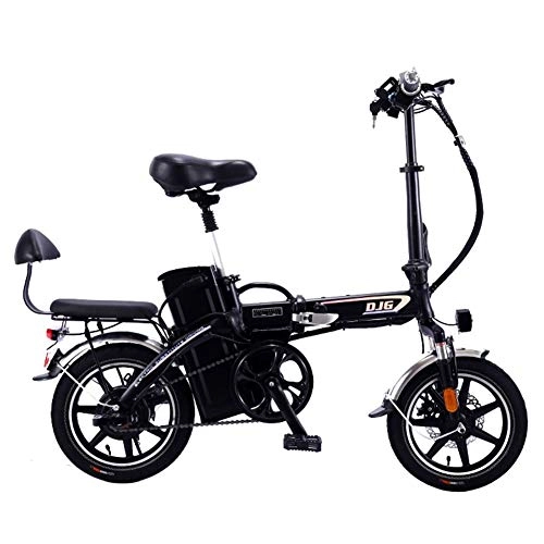 Electric Bike : JNWEIYU Electric Bicycle Adult Waterproof 48v Electric Folding Bike for Men and Women, with 350W Motor, 14-inch Electric Bike for Kids with Usb Charging Function, Three Riding Modes