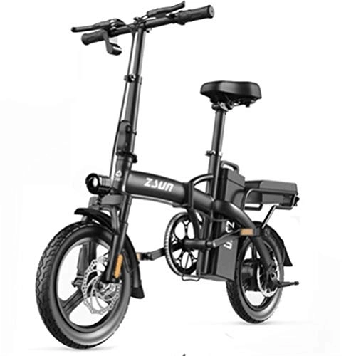 Electric Bike : JNWEIYU Electric Bicycle Adult Waterproof Folding Electric Bicycle for Adults 48V Urban Commuter Folding E-bike City Bicycle Max Speed 25 Km / h Load Capacity 150 Kg (Color : Black)