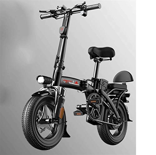 Electric Bike : JNWEIYU Electric Bicycle Adult Waterproof Folding Electric Bikes with 36V 14inch, Lithium-Ion Battery Bike for Outdoor Cycling Travel Work Out and Commuting with Frequency Conversion High-speed Motor