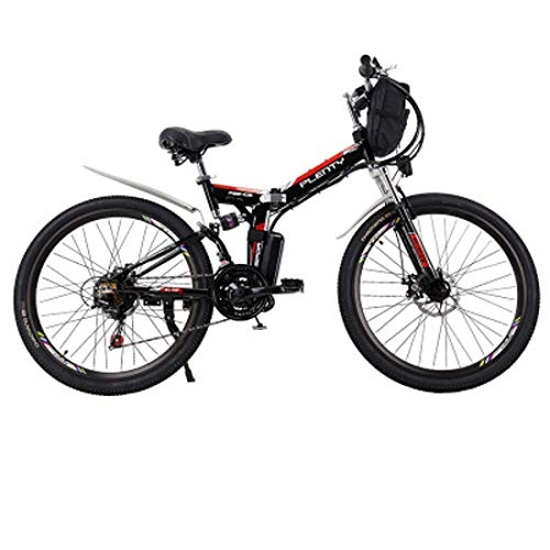 Electric Bike : JUN Electric Bicycle, 24 Inch 48V12ah Electric Bicycle Lithium Battery Aluminum Alloy Folding Mountain Electric Bike
