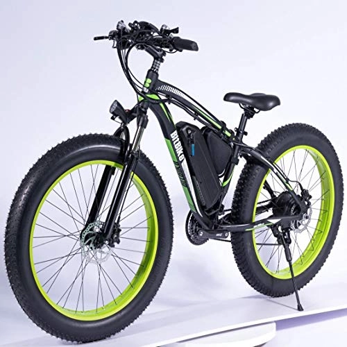 Electric Bike : JUN Electric Bicycle, 26 Inch Fat Tire 350W36V Snow Shift Male And Female Electric Bicycle Auxiliary Lithium Battery Hydraulic Disc Type Mountain Electric Bike