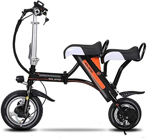 Electric Bike : June Adult Electric Bicycle Foldable Electric Bike Carbon Steel Frame Lithium Battery Bicycle Double Seat 36V Brushless Motor Cruising Range 30-50KM