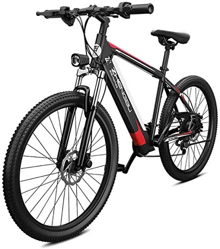 Electric Bike : JXXU 26" Electric Mountain Bikes for Adult, All Terrain Ebikes E-MTB Magnesium Alloy 400W 48V Removable Lithium-Ion Battery 27 Speeds Bicycle for Men Women (Color : B)