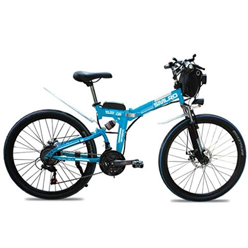 Electric Bike : JXXU Ebikes for Adults, Folding Electric Bike MTB Dirtbike, 26" 48V 10Ah 350W IP54 Waterproof Design, Easy Storage Foldable Electric Bycicles for Men (Color : D)