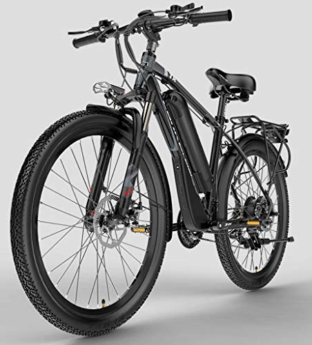 Electric Bike : JXXU Electric Mountain Bike with Remote Control, Removable Large Capacity Lithium-Ion Battery (48V 4000W), Electric Bike 21 Speed Gear and Three Working Modes (Color : A)