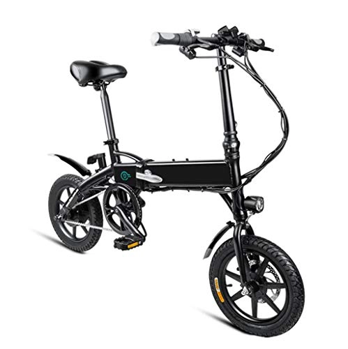 Electric Bike : JXXU Folding Electric Bike LED Display Electric Bicycle Commute Ebike 250W Motor, 10.4Ah Battery, Three Modes Riding Assist Range Up 40-60km(Color:black)