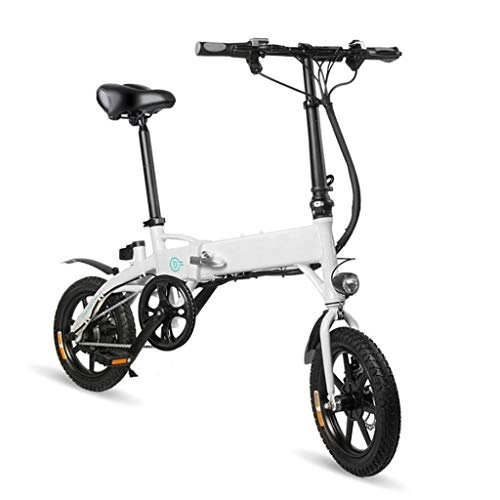 Electric Bike : JXXU Folding Electric Bike LED Display Electric Bicycle Commute Ebike 250W Motor, 10.4Ah Battery, Three Modes Riding Assist Range Up 40-60km(Color:white)