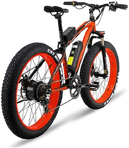 Electric Bike : JYCCH Electric Bike Mountain Powerful 1000W Aluminum Alloy Men's with 16A Lithium Battery and LCD Display 7 Speed Professional Transmission Brushles (Red )