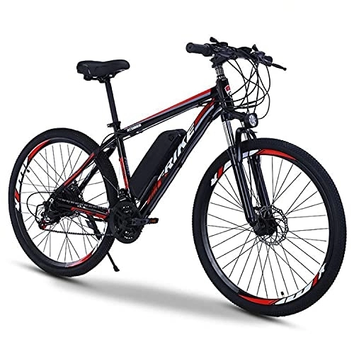 Electric Bike : JYCCH Electric Mountain Bike 27.5" 250W Electric Bicycle With 36V 10Ah Removable Lithium Battery, 21 Speed Gearbox, 35km / H, Charging Mileage Up To 35-50km(Color:blue) (Red)