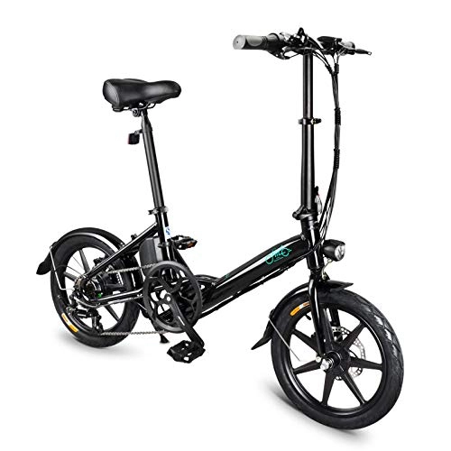Electric Bike : KaariFirefly Folding Electric Bike for Adults, Adjustable Lightweight Magnesium Alloy Frame Foldable Variable Speed E-Bike with LCD Screen, 250W Motor, 36V 10.4Ah Battery, 52T Large Crankset / Black
