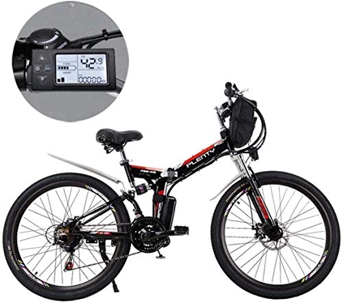 Electric Bike : kaige Electric Mountain Bikes, 24 Inch Removable Lithium Battery Mountain Electric Folding Bicycle with Hanging Bag Three Riding Modes Suitable for Men And Women, Size:18ah / 864Wh, Colour:A 5-27 WKY