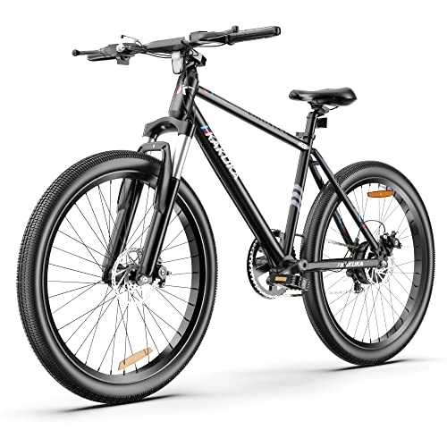 Electric Bike : KAKUKA K26 Electric Mountain Bike, 26" Ebike 36V 7.5AH Integrated Battery 250W Motor 25KPH Top Speed, Front Rear Suspension Brake, 7 Speed Gears City Commute Electric Bicycle for Adults and Teenager