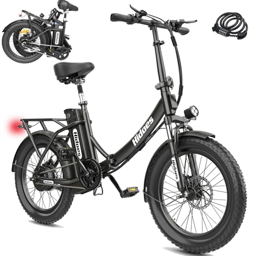 Electric Bike : Kanpe Foldable Electric Bike for Adults, Hidoes 250W Folding Ebikes for Adults, 12Ah Removable Battery 35Miles E Bike Electric Bicycle for Commuting 20" Tire, Dual Suspensions