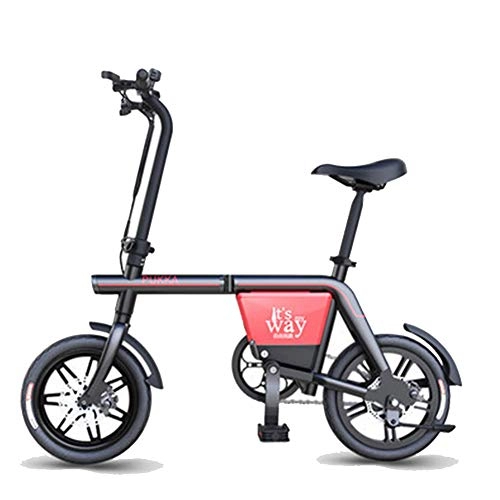 Electric Bike : KASIQIWA Electric Bikes, Disc Folding Electric Bike For Adults 48v E Bike Thumb Throttle with LCD Speed Display Charge Lithium-Ion Battery 14 inch moped mini-driver bicycle
