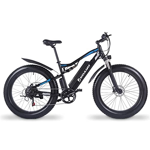 Electric Bike : KELKART Electric Bike 48V 17Ah for Adults Fat Tire Mountain Bike with XOD Front and Rear Hydraulic Brake System