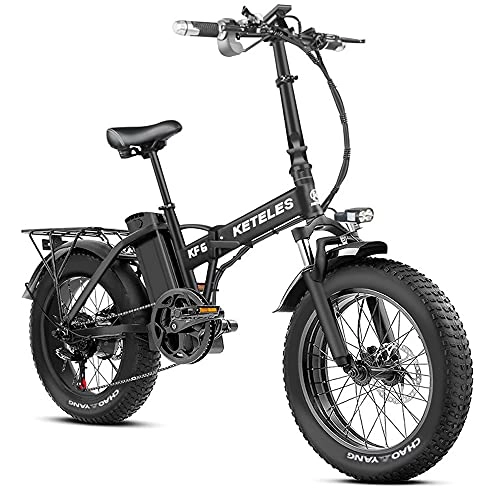Electric Bike : KETELES Electric bike, 20 Inch Fat Tire Foldable Electric Bike 48V 1000W Motor Snow Electric Bicycle with Shimano 7 Speed Mountain Electric Bicycle Pedal Assist 18AH Lithium Battery