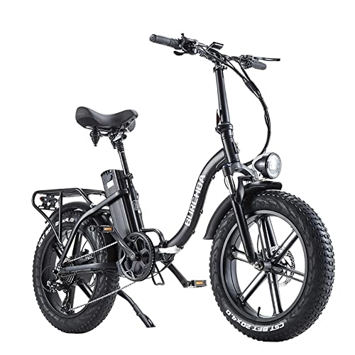 Electric Bike : Kinsella Adult electric bicycle, lithium battery 48V 20AH, urban road electric bicycle, 20" electric folding bicycle with wide tires, double discs, (R8S)