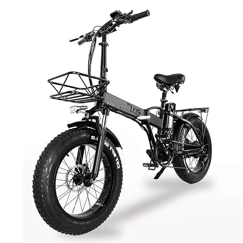 Electric Bike : Kinsella CMACEWHEEL GW20 fat tire electric bicycle has: 20×4 tires, removable, 48V17AH lithium battery, Shimano 7-speed, folding electric bicycle.
