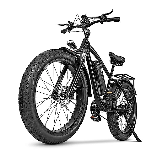 Electric Bike : Kinsella Cmacewheel M26 17A lithium battery, 26 inch fat tire electric mountain bike (black)