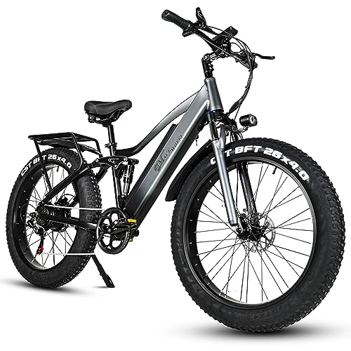 Electric Bike : Kinsella CMACEWHEEL TP26 Fat E-MTB hydraulic oil brake, full suspension off-road electric mountain bike