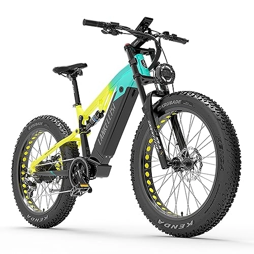 Electric Bike : Kinsella Electric Bike for adult Full suspension Electric Bicycles 26 * 4.0 inch Fat Tire Mountain Bike, 48V 20Ah Lithium Battery, hydraulic disc brakes | RV800