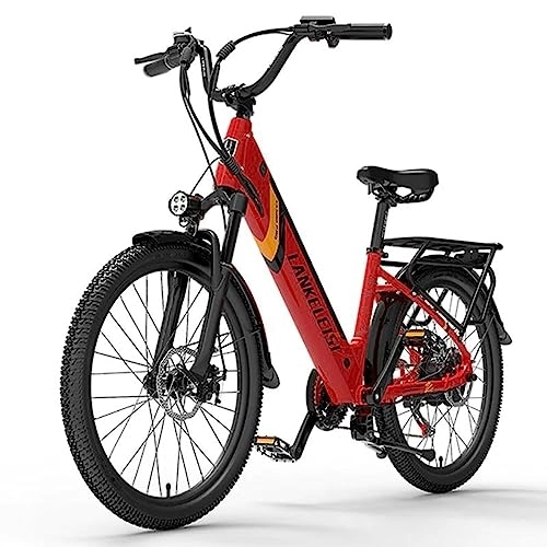 Electric Bike : Kinsella ES500PRO Electric City Bike, Commuter Electric Bike with Removable Battery（NEW IN 2023） (Red)
