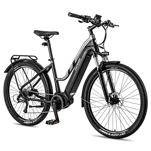 Electric Bike : Kinsella FM8 250W 27.5 Inch Medium Drive Motor Electric Trekking Bike City E-Bike 14.5Ah Support App (Black Bronze)