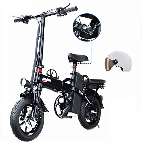 Electric Bike : KJHGMNB Folding Electric Bicycle, Can Hang A License Plate, Lasting 150KM, Multi-Link Independent Suspension Carbon Alloy Frame, 300Km Assisted Battery Life, No Need To Install