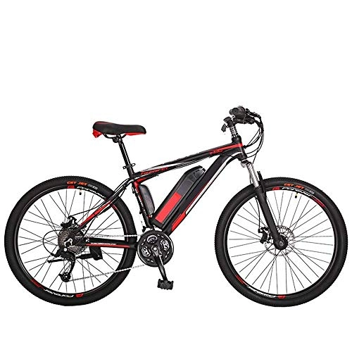 Electric Bike : KKKLLL Mountain Bike Electric Bicycle Student Bike Offroad Damping Lithium Battery Car 26 Inch 27 Speed red