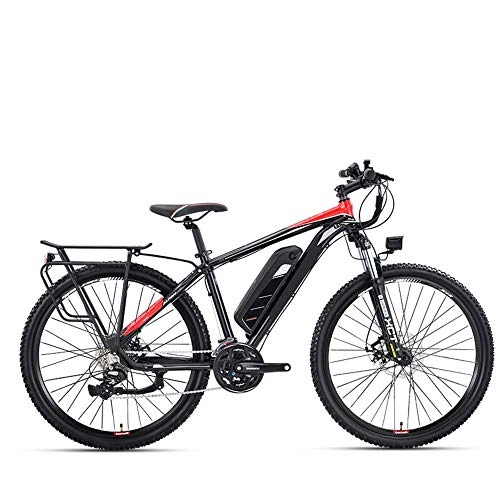 Electric Bike : KKKLLL Mountain Electric Bicycle Electric Bicycle Lithium Electric Car Intelligent Power Electric Mountain Bike 48V 27.5 Inches Black