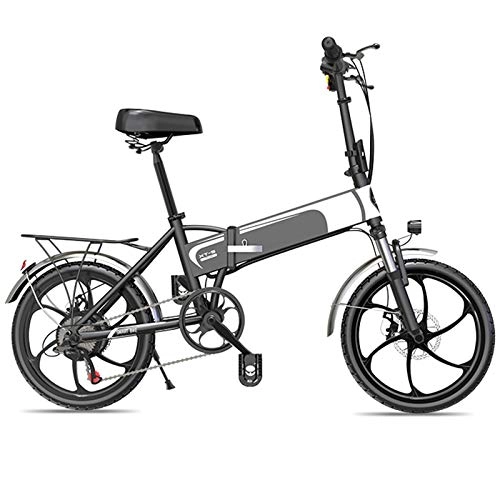 Electric Bike : KT Mall 20" Folding Electric Bike 350W Electric Bikes for Adults with 48V 10.4Ah / 12.5Ah Lithium Battery 7-Speed Al Alloy E-Bike for Commuting Or Traveling Black, Aluminum wheel, 12.5AH
