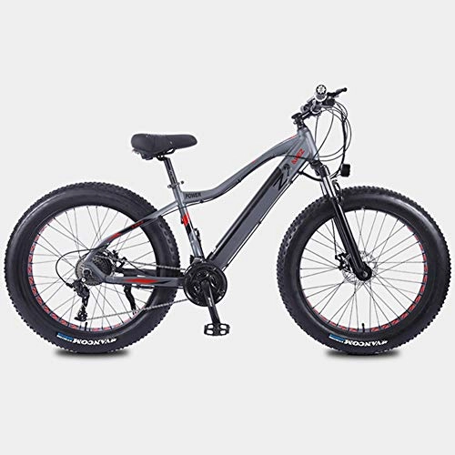 Electric Bike : KT Mall 26" E-Bike Adults Mountain Hybrid Bike with 27-Speed Transmission System and 350W, 10AH, 36V Hide Lithium-Ion Battery, Maximum Load 150Kg, Gray