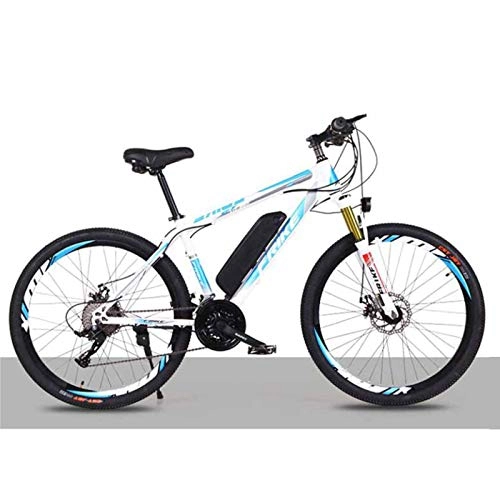 Electric Bike : KT Mall Electric Bike for Adults 26 In Electric Bicycle with 250W Motor 36V 8Ah Battery 21 Speed Double Disc Brake E-bike with Multi-Function Smart Meter Maximum Speed 35Km / h, White