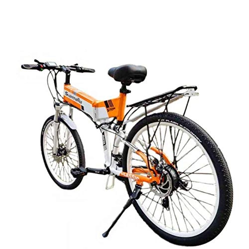 Electric Bike : KUSAZ Electric bicycles for adults and teenagers Foldable electric bicycles 350W 48V LCD screen with tires for sports outdoor riding commuting-Orange