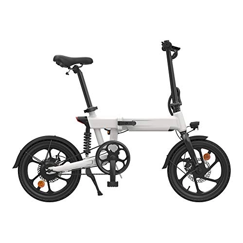Electric Bike : Kuxing Electric Folding Bike for Adults, Bicycle for Outdoor Cycling Mountain Climbing Portable Foldable Adjustable (White)