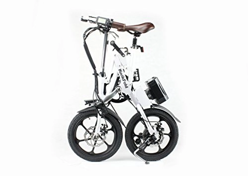 Electric Bike : KwikFold Folding Electric bike with Shimano Gears (White)