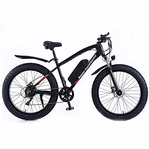 Electric Bike : KXY Adult Electric Bike, Aluminum Electric Mountain Bike, 48V 10AH Detachable Lithium Battery, 500w Motor, 7-Speed City Bike for Men and Women Commuting and Exercising