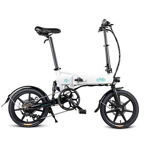 Electric Bike : Kytotech Variable Speed E-bike for Men, 250w Folding Electric Bikes for Adults, Electric Scooter with 7.8Ah Lithium Battery.36v Electric Bike with Disc Brakes (White)