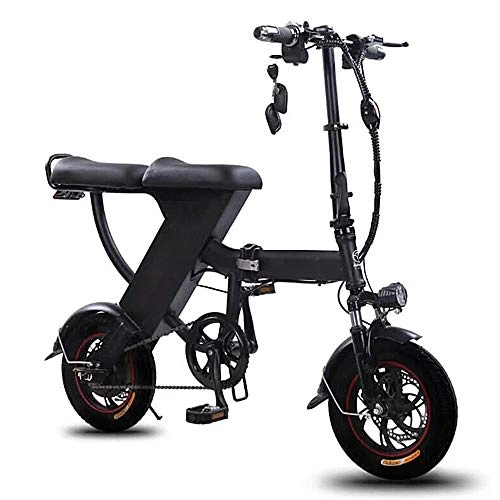 Electric Bike : L.B Electric Bicycle Lithium Battery Foldable Men and Women Small Travel Ultra Light Portable Mini Battery Electric Car 48V