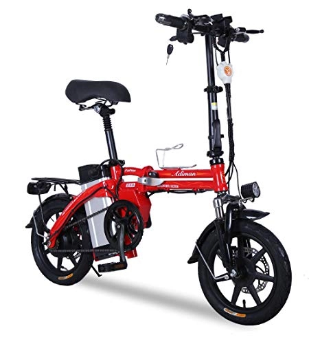 Electric Bike : L.B Electric Bike14 inch small folding bicycle lithium electric car mini generation driving treasure skateboard electric bicycle double