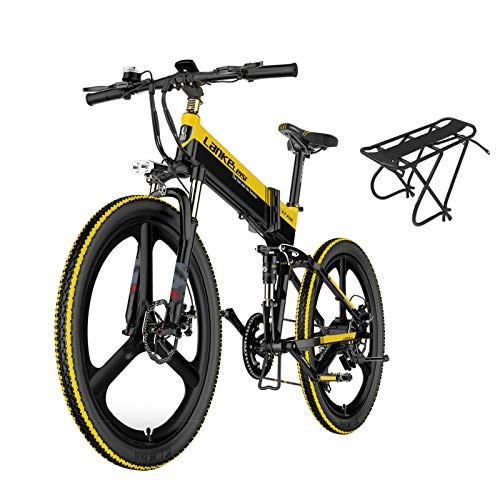 Electric Bike : L-LIPENG 26inch Mountain Electric Bike, 400w Urban Commuting Electric Bikes for Adults, Removable Lithium Battery, Professional 7 Speed Gears, Aluminium Frame Suspension fork Beach Snow Ebike, Yellow