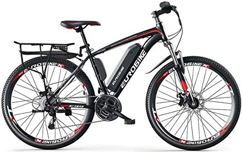 Electric Bike : LAMTON Adult 26 Inch Electric Mountain Bike, 36V Lithium Battery, 27 Speed High-Carbon Steel Offroad Electric Bicycle (Color : A, Size : 35KM)