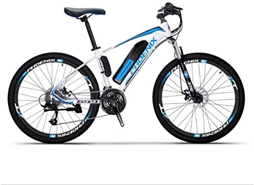 Electric Bike : LAMTON Adult Electric Mountain Bike, 36V Lithium Battery, High-Strength Steel Frame Offroad Electric Bicycle, 27 Speed 26 Inch Wheels (Color : C)