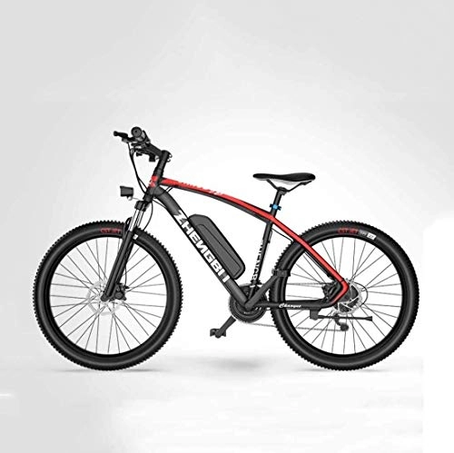 Electric Bike : LAMTON Adult Electric Mountain Bike, 48V Lithium Battery, Aviation High-Strength Aluminum Alloy Offroad Electric Bicycle, 27 Speed 26 Inch Wheels (Color : A)